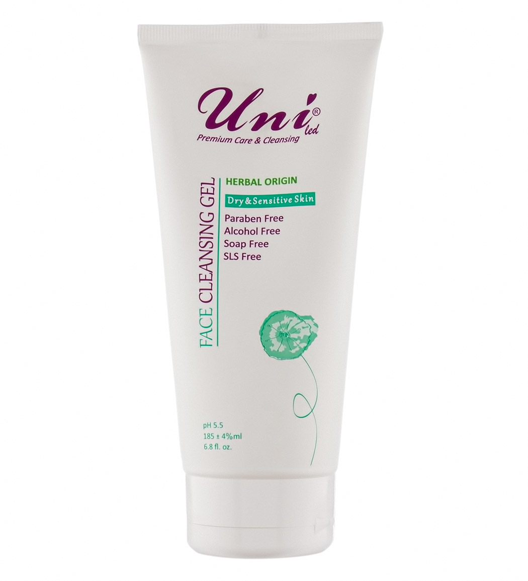 ژل شوینده صورت پوست خشک و حساس یونی لد FACE CLEANSING GEL UNILED